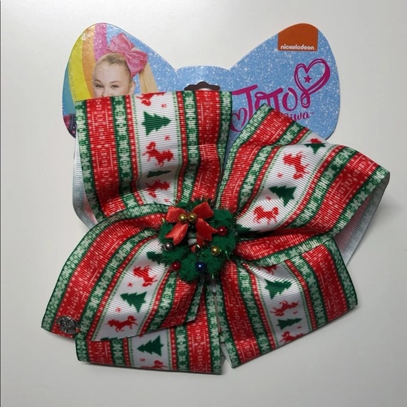 SOLD- jojo siwa 4 Christmas hair bows bundle new - Picture 4 of 5